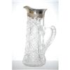Image 2 : 13 3/4" CUT GLASS PITCHER W/ REPOUSSE STER