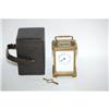 Image 1 : FRENCH BRASS CARRIAGE CLOCK W/ BEVELED GAL