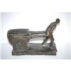 Image 2 : 20TH CENT. BRONZE OF MAN PULLING CART-4 1/