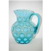 Image 2 : 8 1/2" BLUE OPALESCENT COIN SPOT PITCHER W