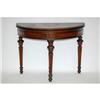 Image 1 : VICTORIAN DEMILUNE CARD TABLE - BLACK WALN