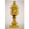 Image 2 : 13 1/4" BOHEMIAN ART GLASS CHALICE W/ LID