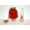 Image 1 : VICTORIAN CRANBERRY SWIRL GLASS HANGING HA