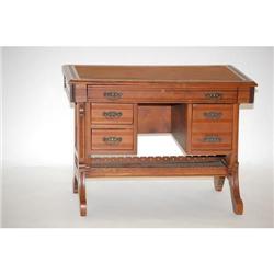 VICTORIAN FLAT TOP LADIES DESK - BLACK WAL