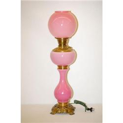 LATE VICTORIAN PINK BRISTOL GLASS PARLOR L
