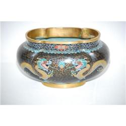 20TH CENT. CLOISONNE CONSOLE BOWL - OVAL M