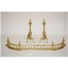 Image 2 : 20TH CENT. BRASS FIREPLACE SET INCLUDING S