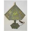 Image 1 : 20" GREEN SLAG GLASS TABLE LAMP