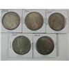 Image 1 : 5 Coin Asst US Peace Dollars