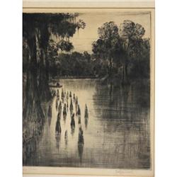 James Carl Hancock (LA, 1896-1989)Drypoint Etching