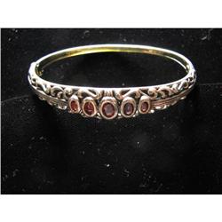Garnet Sterling Bangle Bracelet