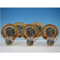 Demitasse Set 22 KT Gold  Porcelain
