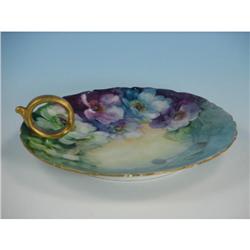 T&V Limoges Floral Handled Nappy