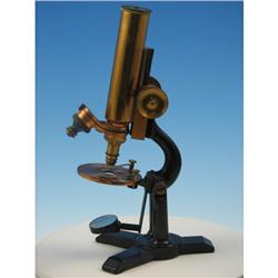 19thC Brass Monocular Microscope JAS.W. Queen & Co