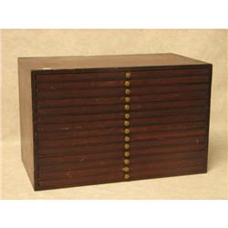 19thC Antique Microscope Slide Wooden Tray Box
