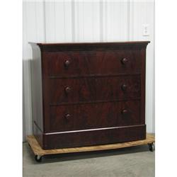 Flame Mahogany 3 Drawer Chest Mid 19thC