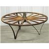 Image 1 : Hand carved Wagon Wheel Table