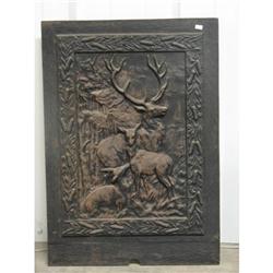 Charleston Cast Iron Fireplace Cover Deer Motif