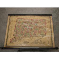 1871 Early Map Connecticut Wall hanging
