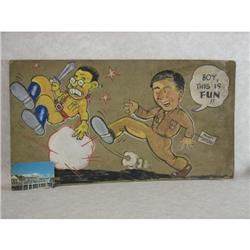 WWII Soldier Postcard Oversize SC Signed c1942