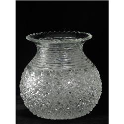 American Brilliant Cut Glass Large Vase 7 in.