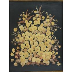 Dried Floral Art ca. 1920 Pressed Pansies