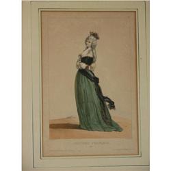 A. Deveria French Fashion Lithograph ca. late 1800's