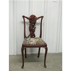 Carved Dragon Side Chair Turn of Century