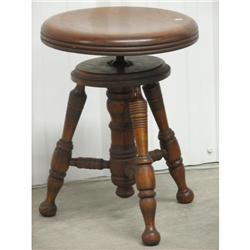 Antique Adjustable Piano Stool