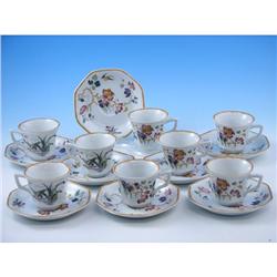 Wedgwood Devon Rose Teacups/Saucers 16pc.