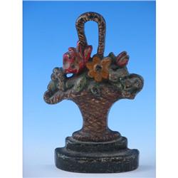 Flower Basket Doorstop 8 1/2 in