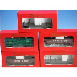 New Rivarossi Lot of 5: Stock Hopper Flat Cars