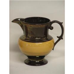 Copper Lustre Pitcher Gold Band 5 1/2 in.