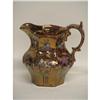 Image 1 : Copper Lustre Pitcher Enamel Floral 5 1/4 in..