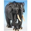 Image 2 : Large Carved Elephant w Pre-Ban Ivory Tusks