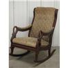Image 1 : Walnut Upholstered Swan Neck Rocker