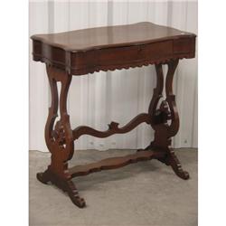 Chestnut Writing Table Desk Trestle Base