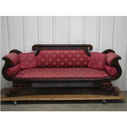 Empire Sofa with Bee in Wreath Upholstery 19thC