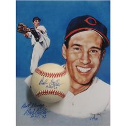 Bob Feller HOF signed Baseball plus 8x10