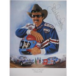 Richard Petty Signed Start to Finish Lithograph.