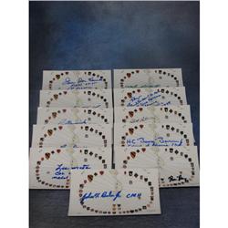 11 Vietnam Postcards with Signatures