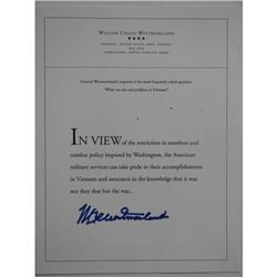 Gen. Westmoreland Statement Signed