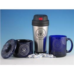 3 Presidential Seal Cobalt Mug/ Candy Jar/Travel Mug
