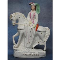 Staffordshire Flatback Princess on Horse ca1800s