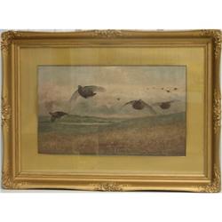 Ca. 1899 Ornate Framed Flying Fowl