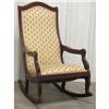 Image 1 : Antique Walnut Rocker Pineapple Upholstery