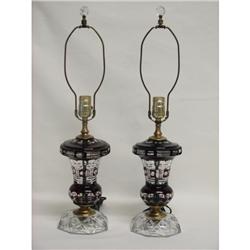 Ruby Cut-to-Clear Table Lamps (2)