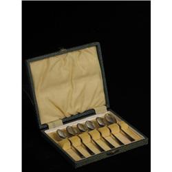 Sheffield Sterling 6 Demitasse Spoons Case