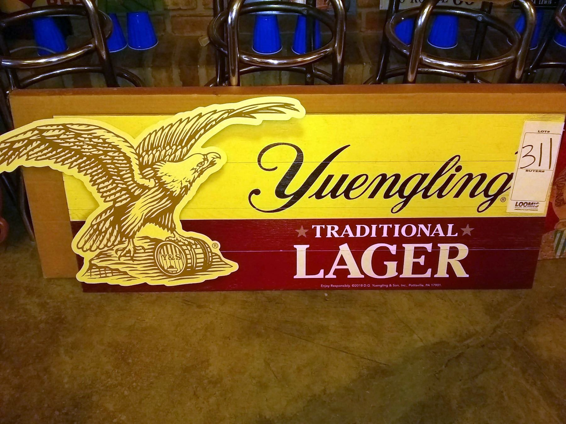 Wood Yuengling Traditional Lager Sign, New in Box, 52