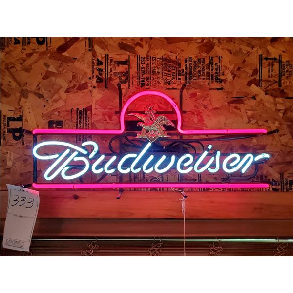 Budweiser Neon Sign, 14" x 31"